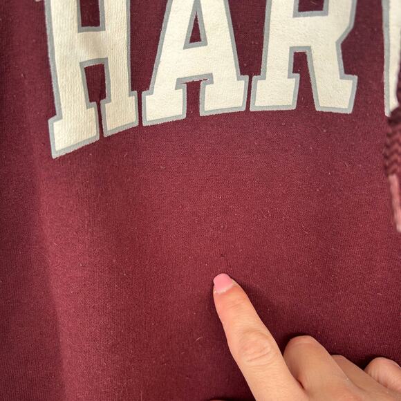Champion Eco Fleece Maroon Harvard College Hoodie Sz M - Picture 3 of 4